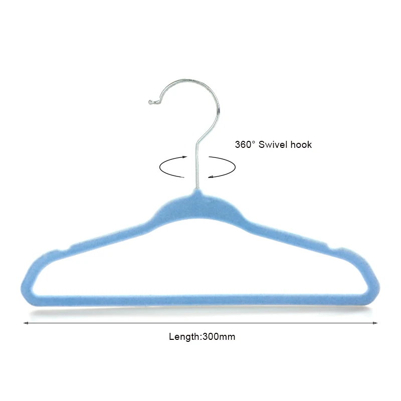 Lindon Promotion Space Saving Slim Velvet Flocking Baby Hanger for Baby Cloths
