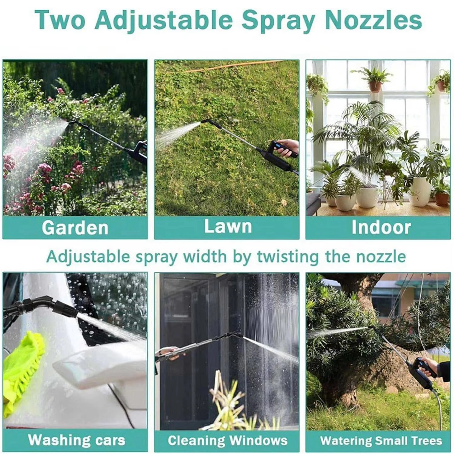 Battery Powered Stick Sprayer Wand 32 inch Telescopic Wand Rechargeable Battery Powered Electric Garden Watering Sprayer