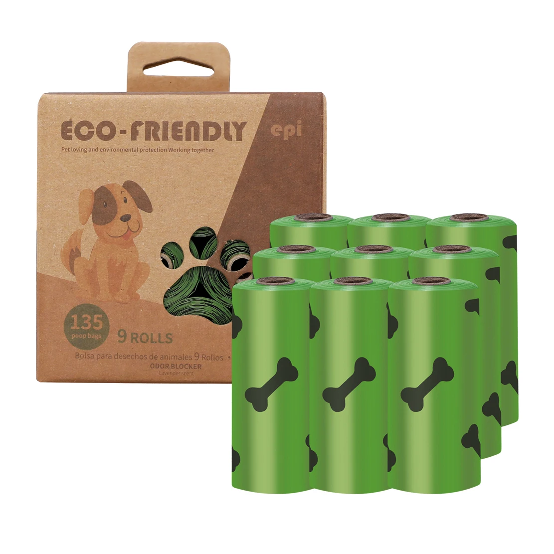  Amazon Top Sale Disposable Customized Pet Corn Starch Dog Poop Bag Dispenser Biodegradable