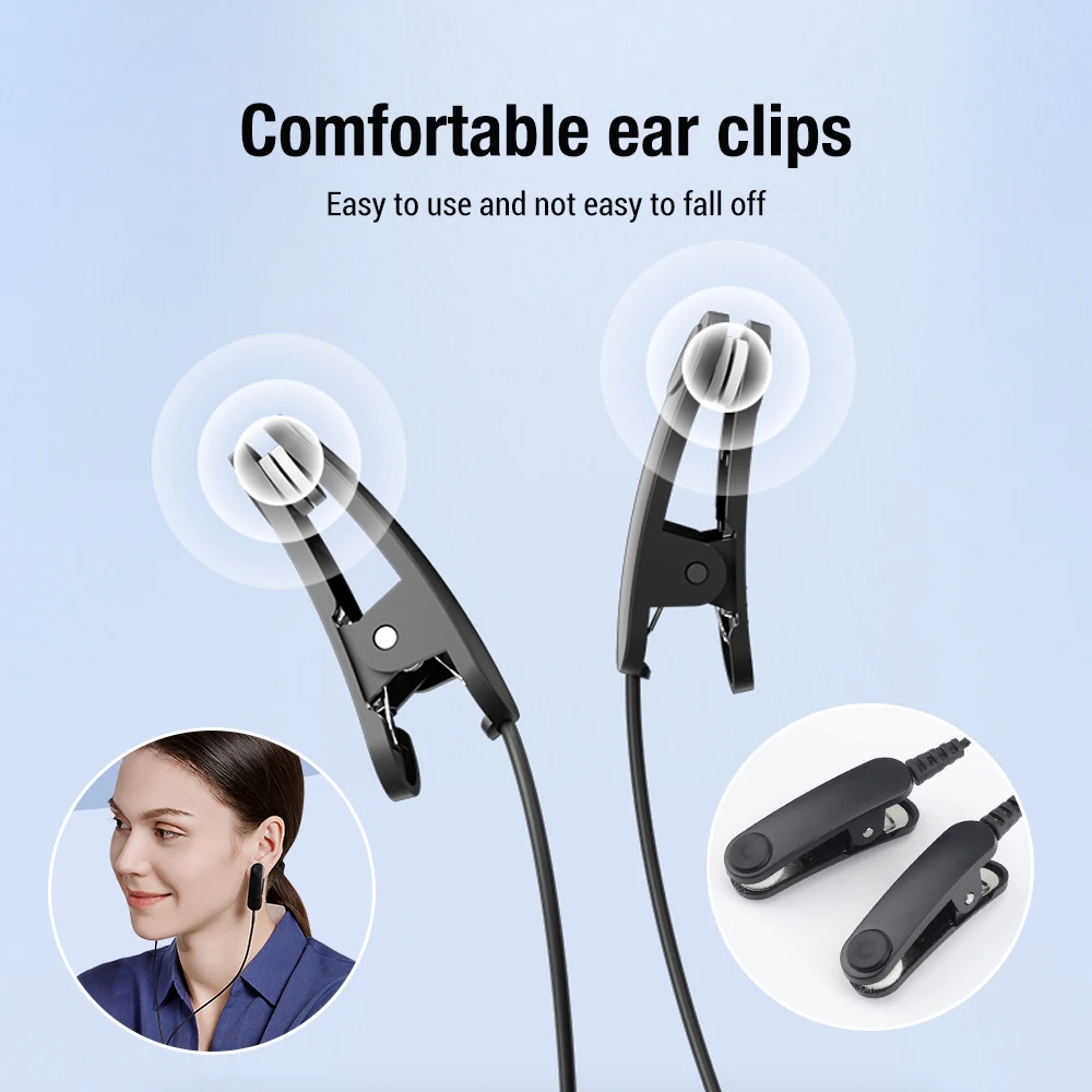 Smart Pulse Therapy Insomnia Anxiety Relief Ear Clips CES Microcurrent Sleep Aid Device