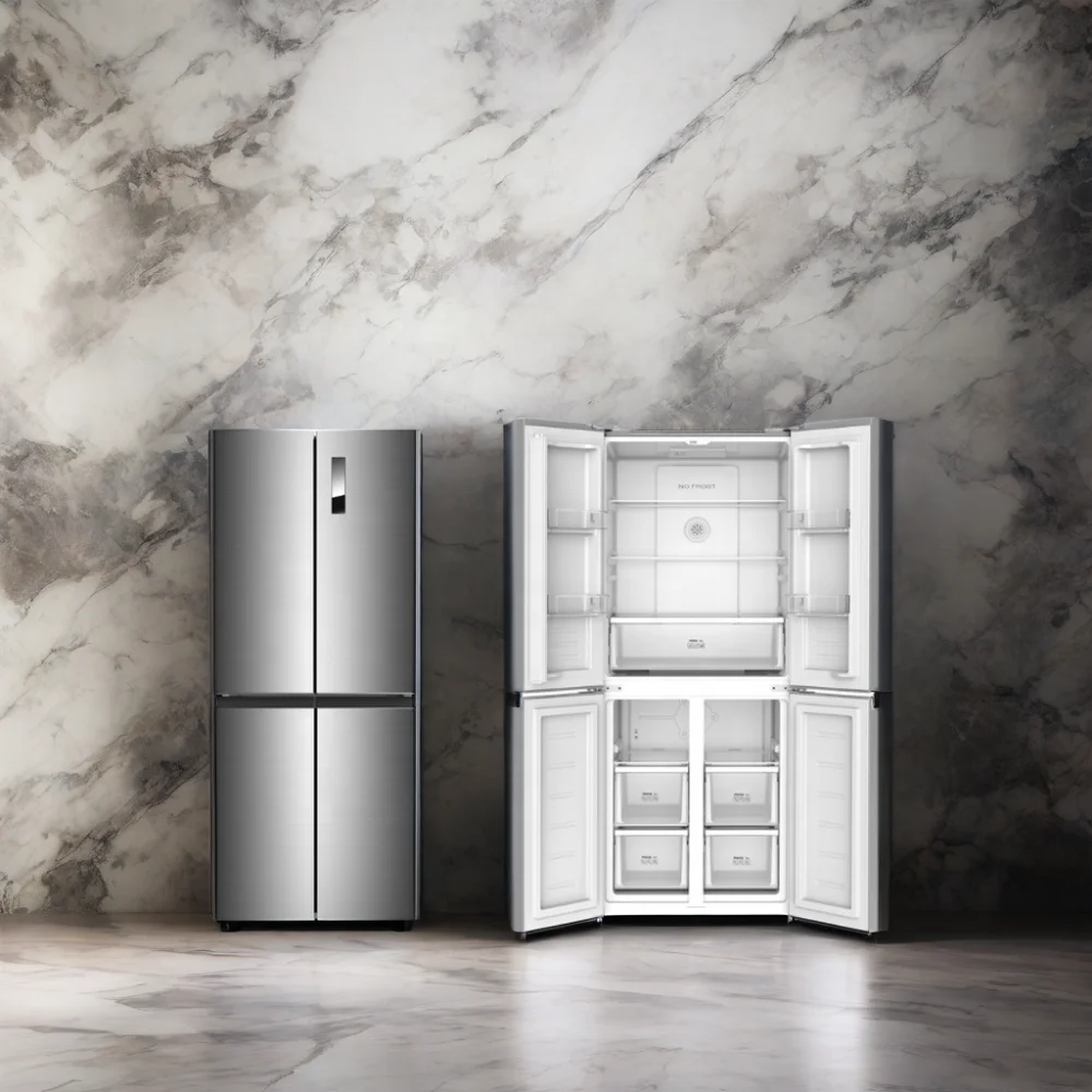 KDCD350W Stainless Steel Electric Portable No-Frost Compressor New Condition Gas Powered Bottom-Freezer Refrigerator Household