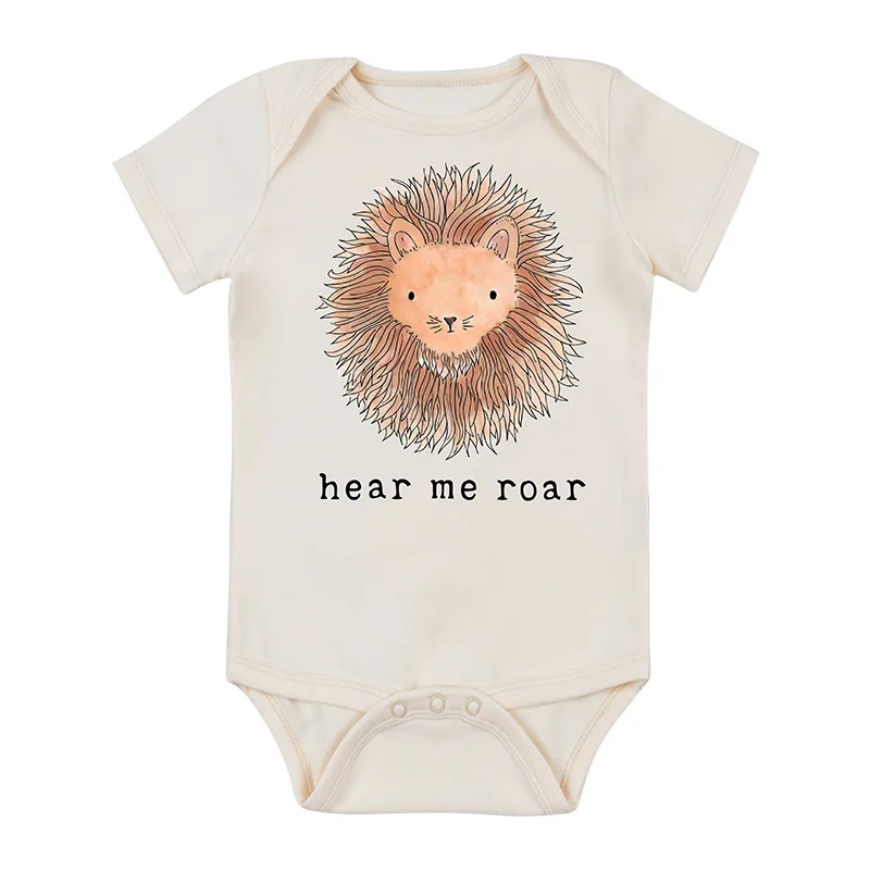 2024 Summer New Baby 100% Cotton Romper Jumpsuit Baby Cute Print Fruit Animal Flower Short Sleeve White Thin Cartoon Rompers