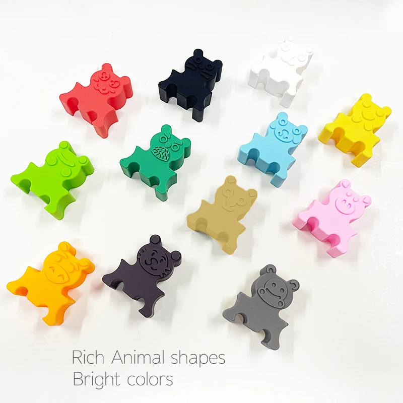 Multifunction Cognitive Preschool Educational Toy Silicone Animal Shape Building Block Magic Sand Tray Montessori Toy