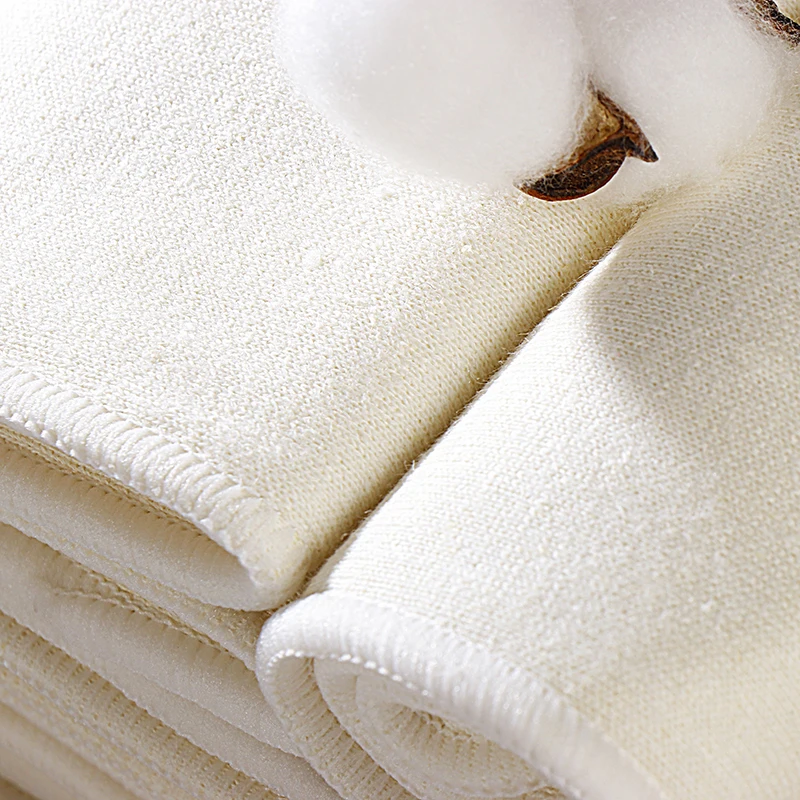 Babyshow RTS 13.5*35CM Organic Bamboo Hemp Inserts 4 Layers Natural Eco-friendly Cloth Diaper Inserts Washable Nappy Booster