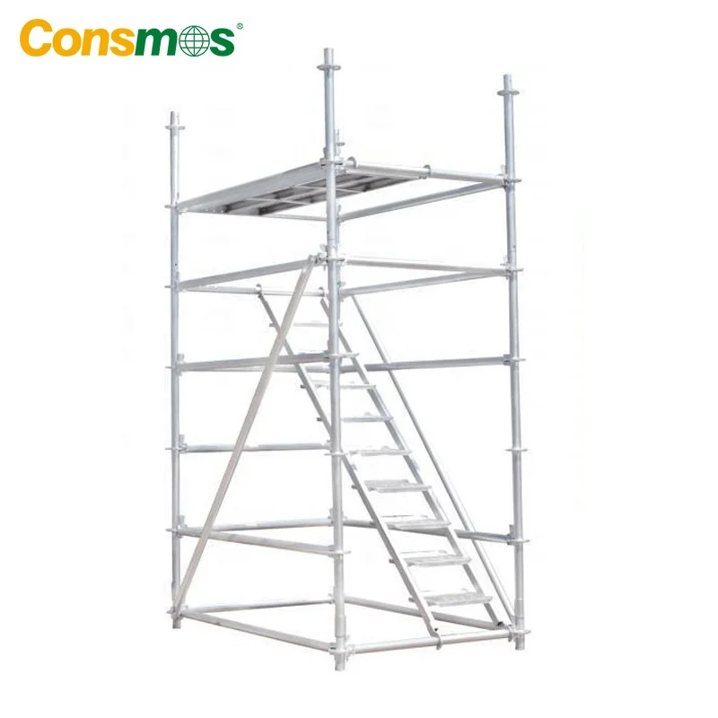 Q345 Galvanized Painted H Frame Ladder Walk Through Mobile Scaffolding System for Construction
