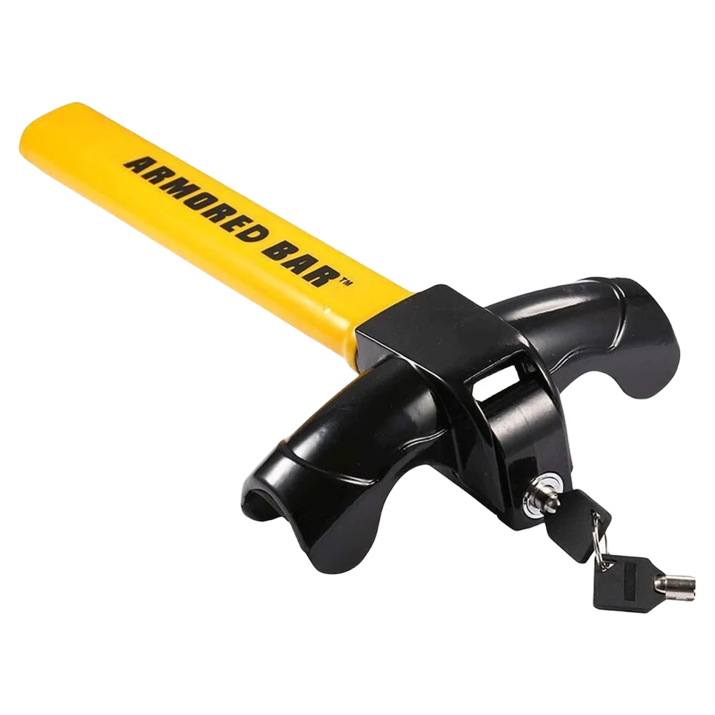 2 Keys T Shape Auto Security Travel Locking Gear Universal Security Anti-theft Heavy Duty SUV Swivel Steering Wheel Lock