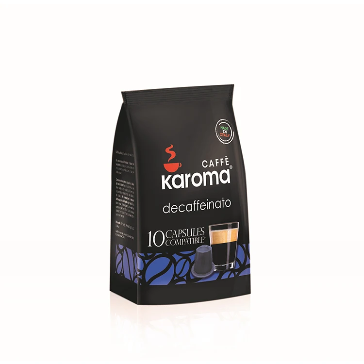 Итальянские капсулы KAROMA для кофе с отделением кофе, капсулы ROBUSTA, пакеты для мгновенного кофе NESPRESSO, 10 шт. частных этикеток (OEM)