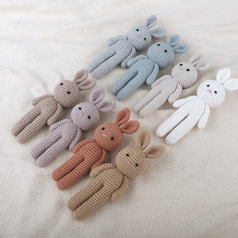 Wholesale Knitted Rabbit Crochet Animal Toys Handmade Knitted Animal Crochet Stuffed Toy.