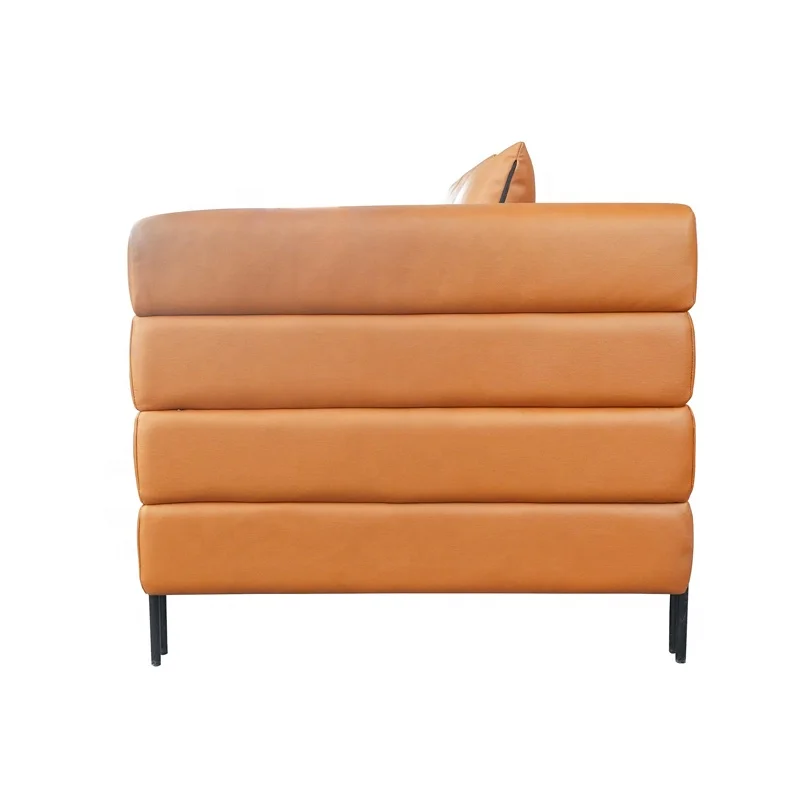 Living Room Furniture Modular Sectional Design Modern Home Hotel Lobby Waiting Room Brown 3 Seater Leather Sofa