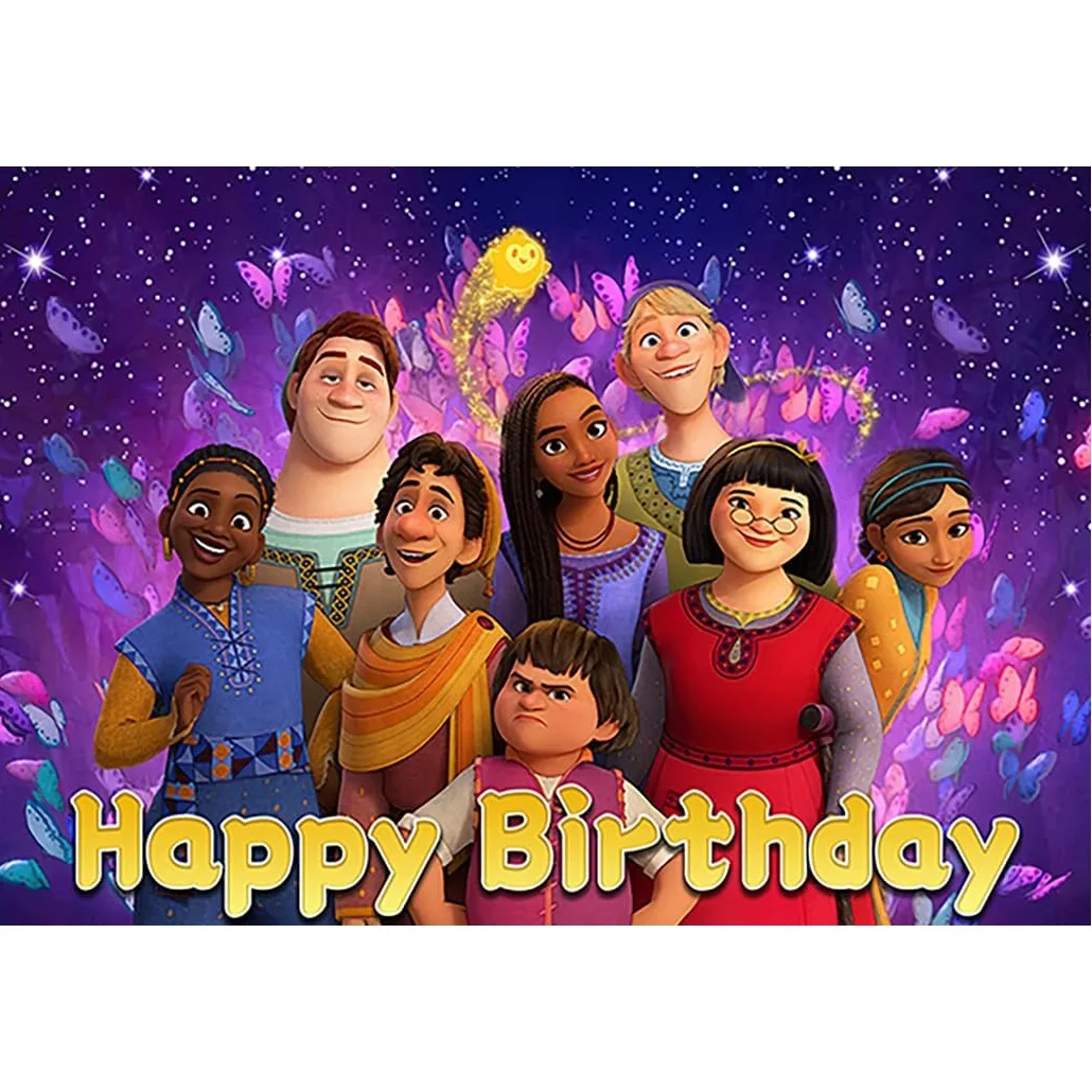 Asha Wish Movie Backdrop Princess Asha Birthday Party Decorations Banner Goat Wish Kingdom Wishing Star Photography Background