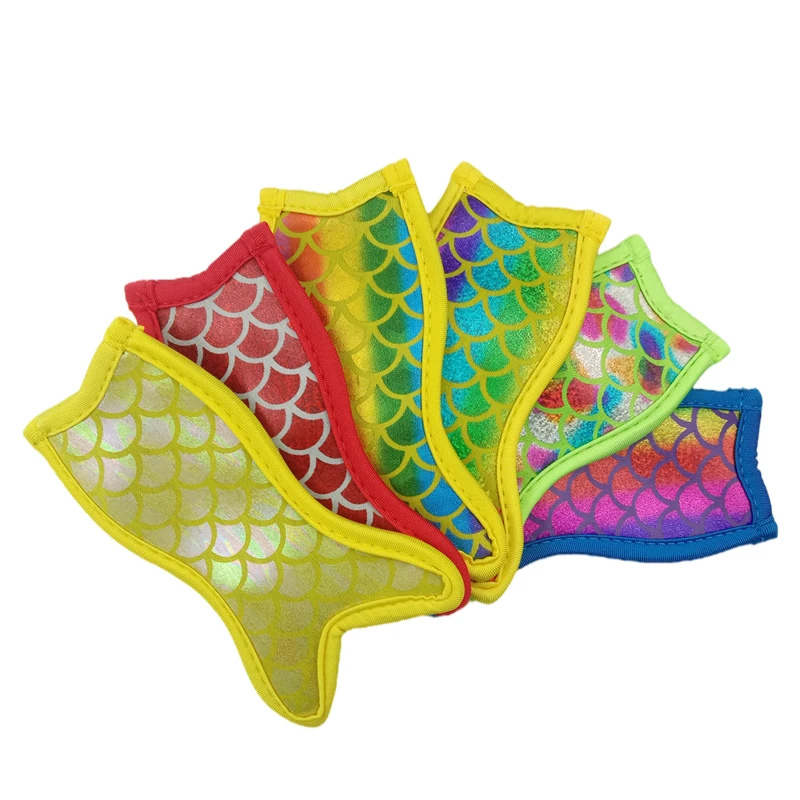Custom Sublimation Multiple colors Neoprene Mermaid Popsicle Holders Sleeve anti freezing Icy Pole Cooler Holder for kids