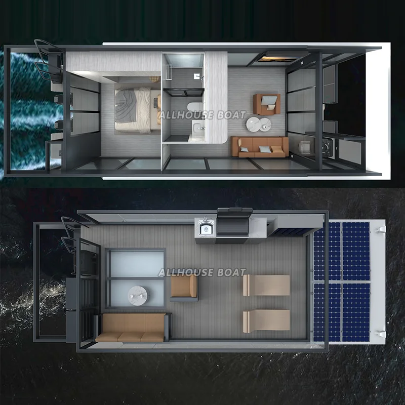 Pontoon Houseboat Luxury Modern Mobile Home Modular Home Small Floating Homes Tiny House Boat Floating Hotel Pontoon Houseboat