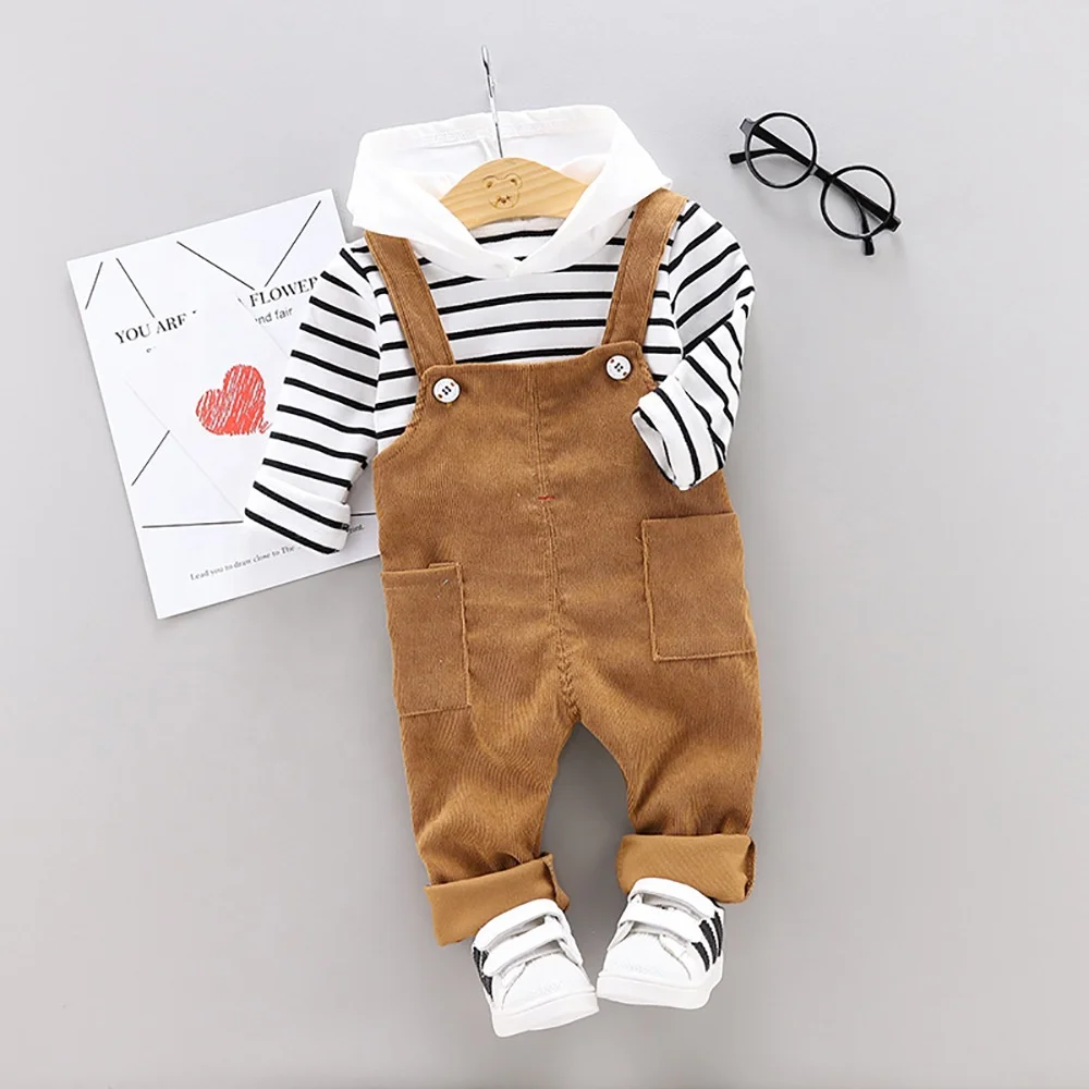 
B22064A Korea fashion children outfit 2021 autumn new 2 piece pants set kids clothing 