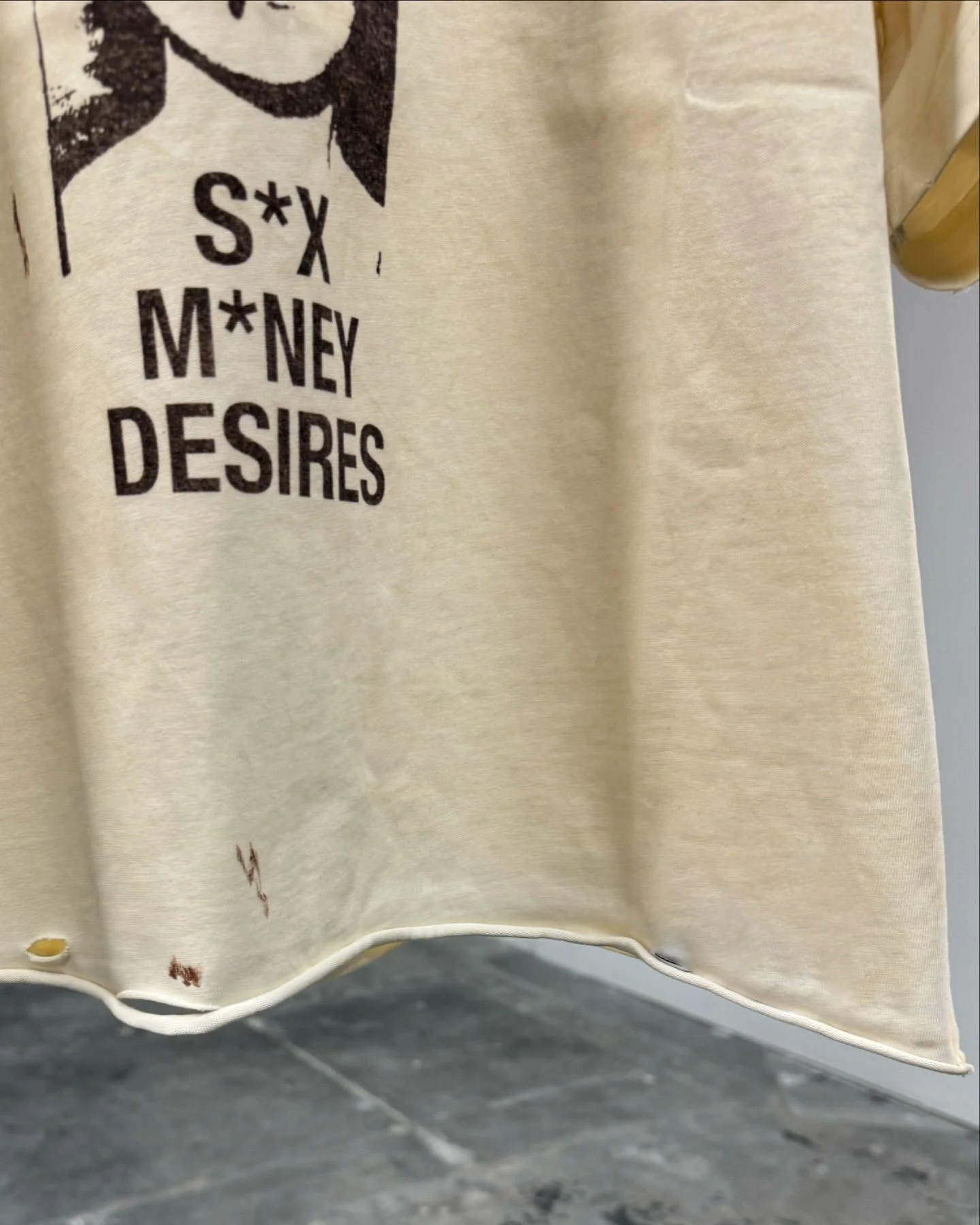 Salati Manufacturing Custom T-shirt Double Collar Short Sleeve Print Boxy Distressed Tee Shirt Vintage Faded Washed T Shirt Men