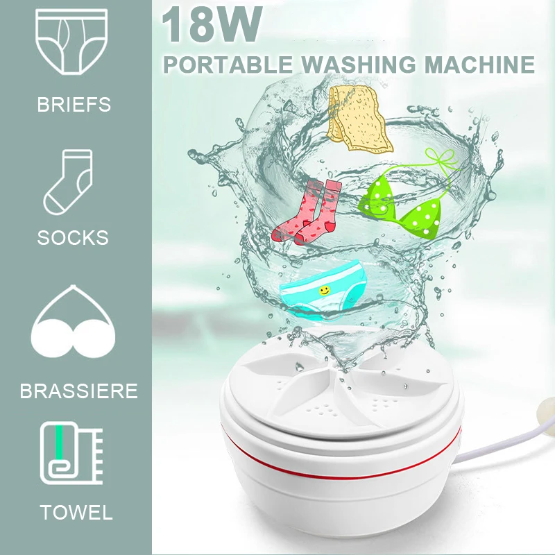 New Design Electric Mini Washing Machine Portable Bucket Folding Turbine Laundry Washer for Dormitory
