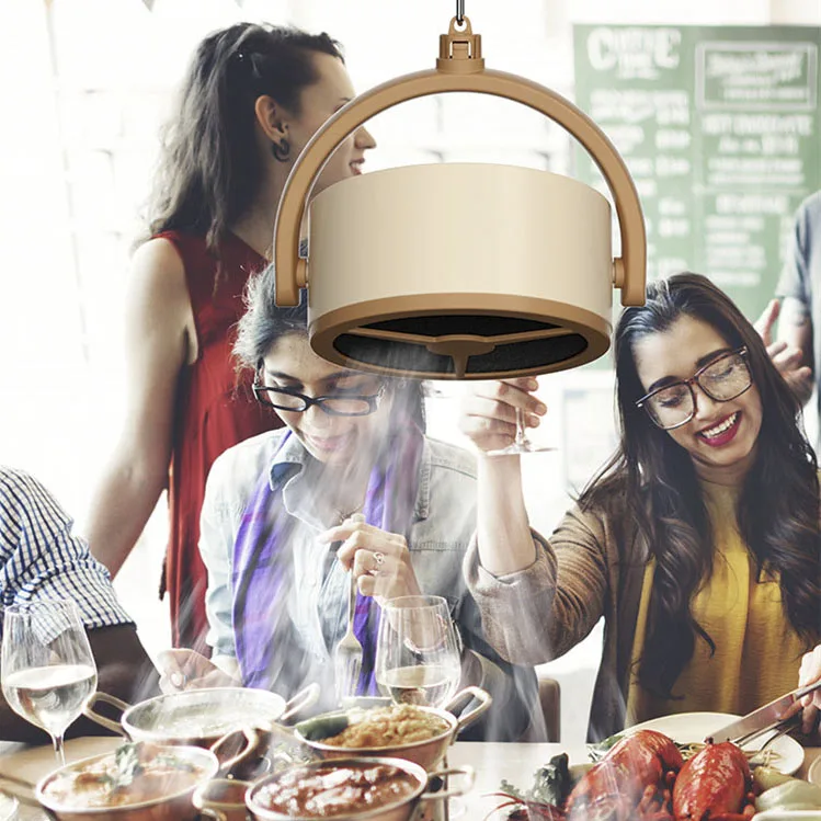 Custom Portable Desktop Range Hood with 2 Speed Exhaust Fan Detachable Sponge Filter Rechargeable Exhaust Fan for Indoor Hot Pot