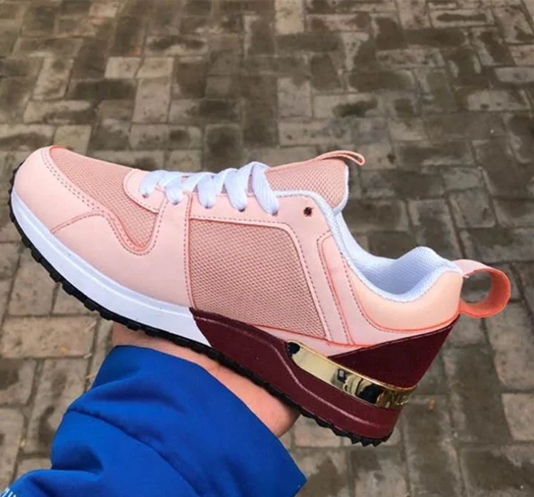 
2021 New Arrival Ladies Lace-up Breathable Sneakers Women Round Toe Multi Color Net Sports Running Shoes 