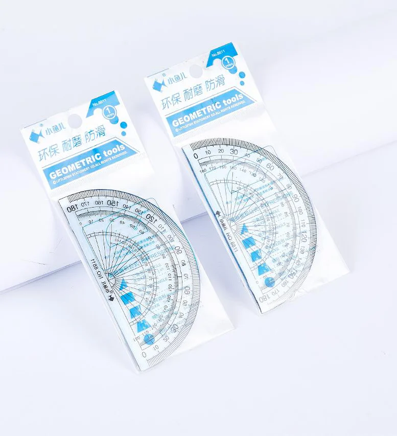 Высококачественный набор транспортиров пластиковый синий прозрачный цифровой транспортир