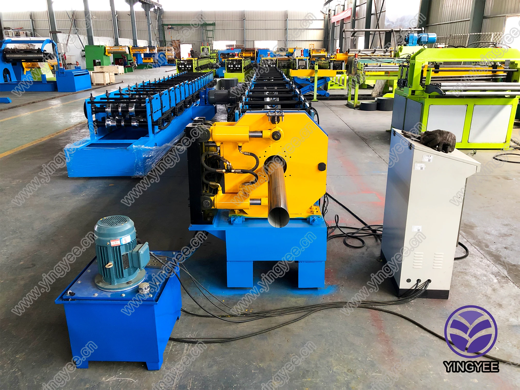 Downpipe downspout  roll forming machine with PPGI, GI lead rain work with  rain gutter  roll forming machine
