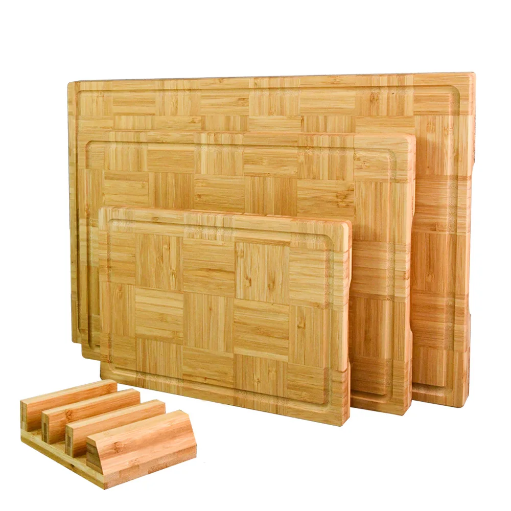 Black Walnut Cutting Board Sturdy Bamboo Chopping Board Butcher Block Walnut Solid Wood Cutting Board with Juice Groove Handles