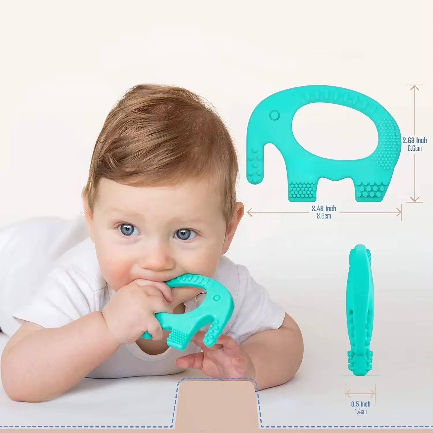 Soft and Highly Effective Elephant Teether, customized Baby Teething Toys