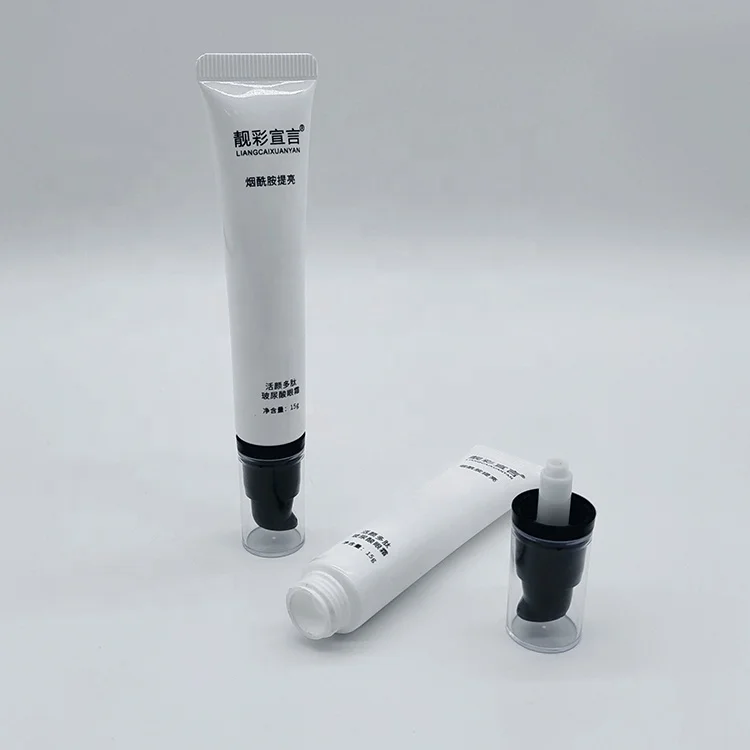 
10g 15g 25g 30g Customized White Soft Cosmetic Tube 15ml With Pump 