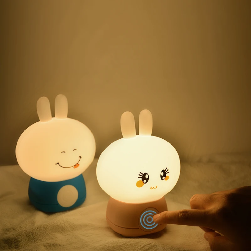 Silicone Led Light Night Children Animal Sleep Cute Rabbit Night Light