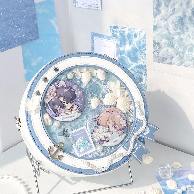 custom shape  sailing   ita bag custom ita bag transparent pvc cute messenger ita bag for lady and girls