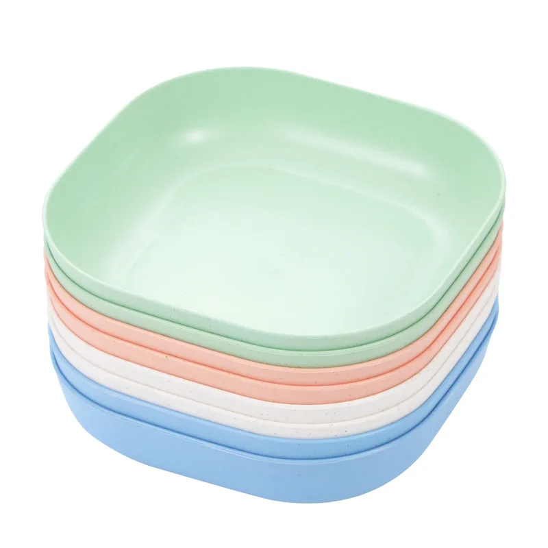 Spit Bone Wheat Square Plate Bone Fruit Plate Snack Melon Seeds Plate Dried Fruit Tray Snack Dish
