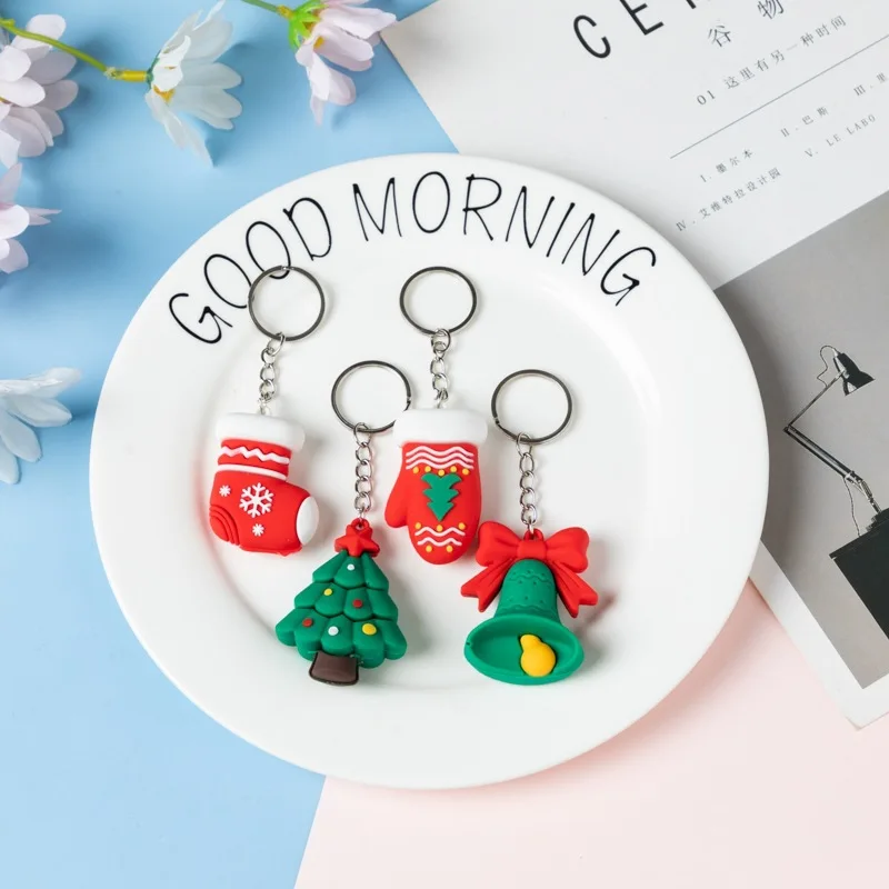 3D пользовательские Xmas ПВХ брелок мягкий резиновый Рождественский для ключей пластиковые брелки