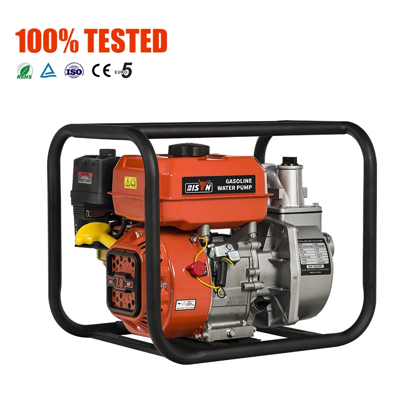 Bison Agriculture Garden Power Tools High Pressure 2inch 4stroke 7HP Engine Gasoline Water Pump