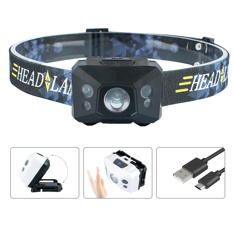 Super bright ESEN98  light 100 lumen Rechargeable headlight led Head Torch