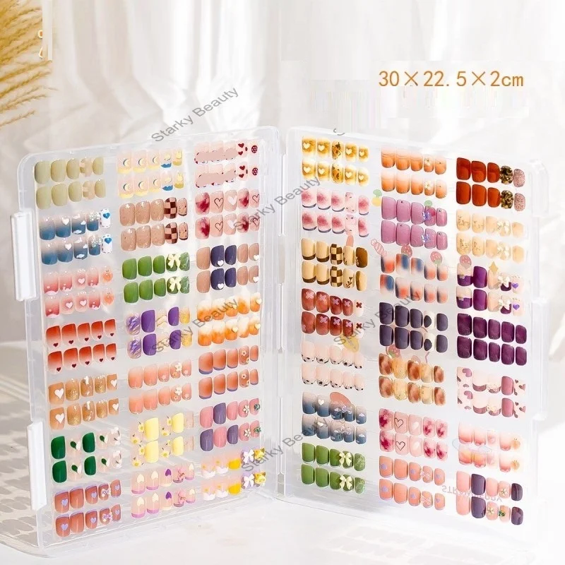 New Nail Art Display Showing Shelf False Nails Polish Card Book 240/420 Plastic Artificial Nail Tips Storage Color Chart Book