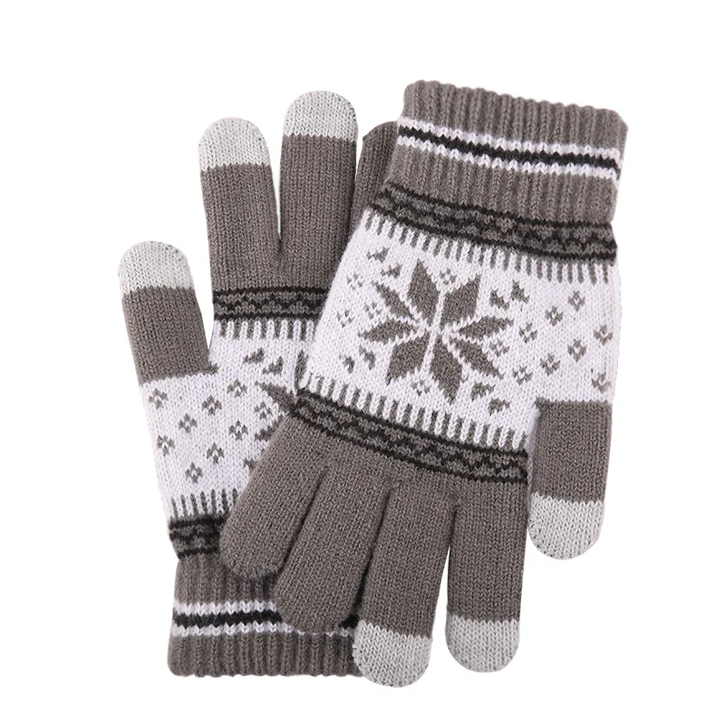 Fashion Cheap Winter Capacitive Mobile Phone Smartphone Texting Touch Screen Jacquard Knitted Gloves