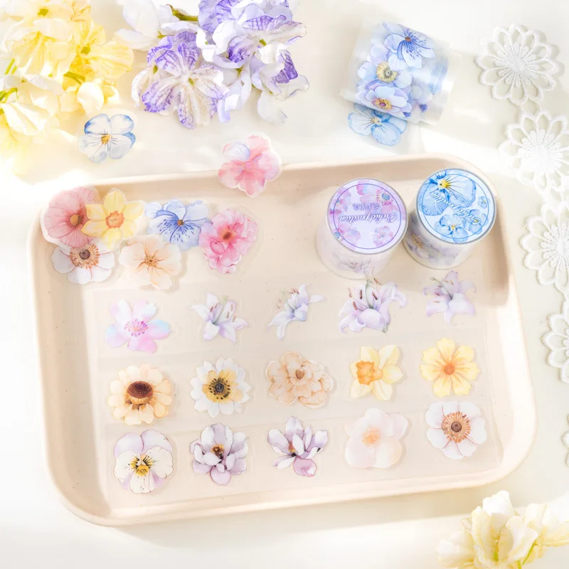 2M/Roll PET tape first bloom stamen series matte handbook material hit the collage European style