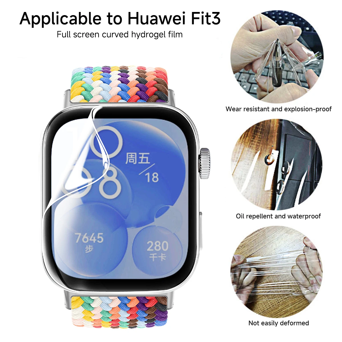 Smartwatch HD Soft Anti-Scratch Screen Protector Accessories For Huawei Watch Fit3 No Glass Hydrogel Film For Huawei Watch Fit 3