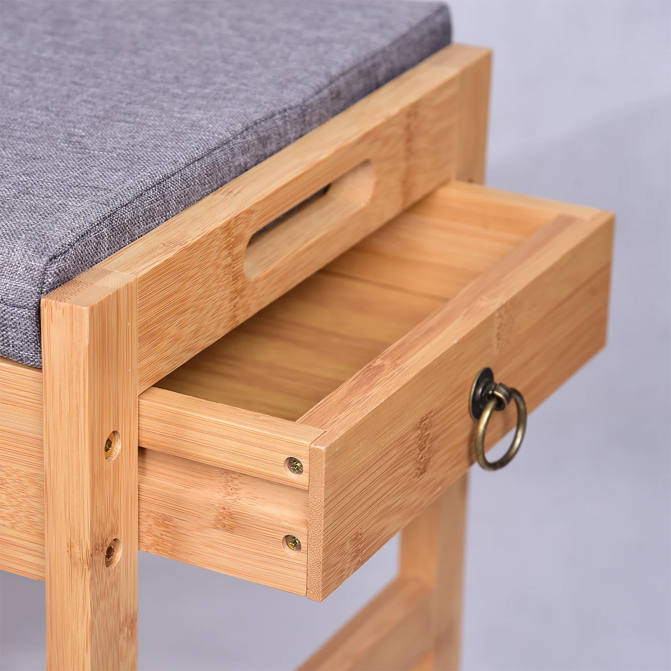 premium bamboo shoe rack shoe racks to save space with upholstered seat and drawer for living room