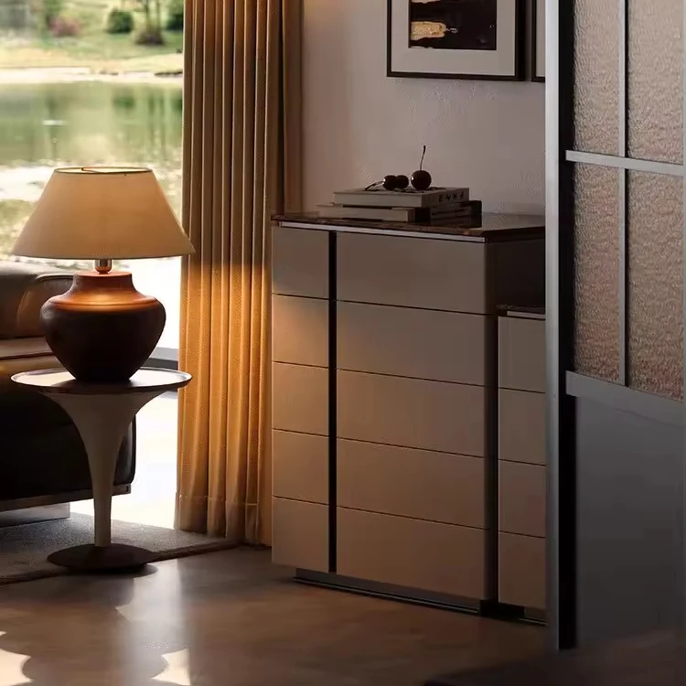 Italian light luxury art porch cabinet model room corridor wall decoration dining side cabinet bedroom creative stone locker