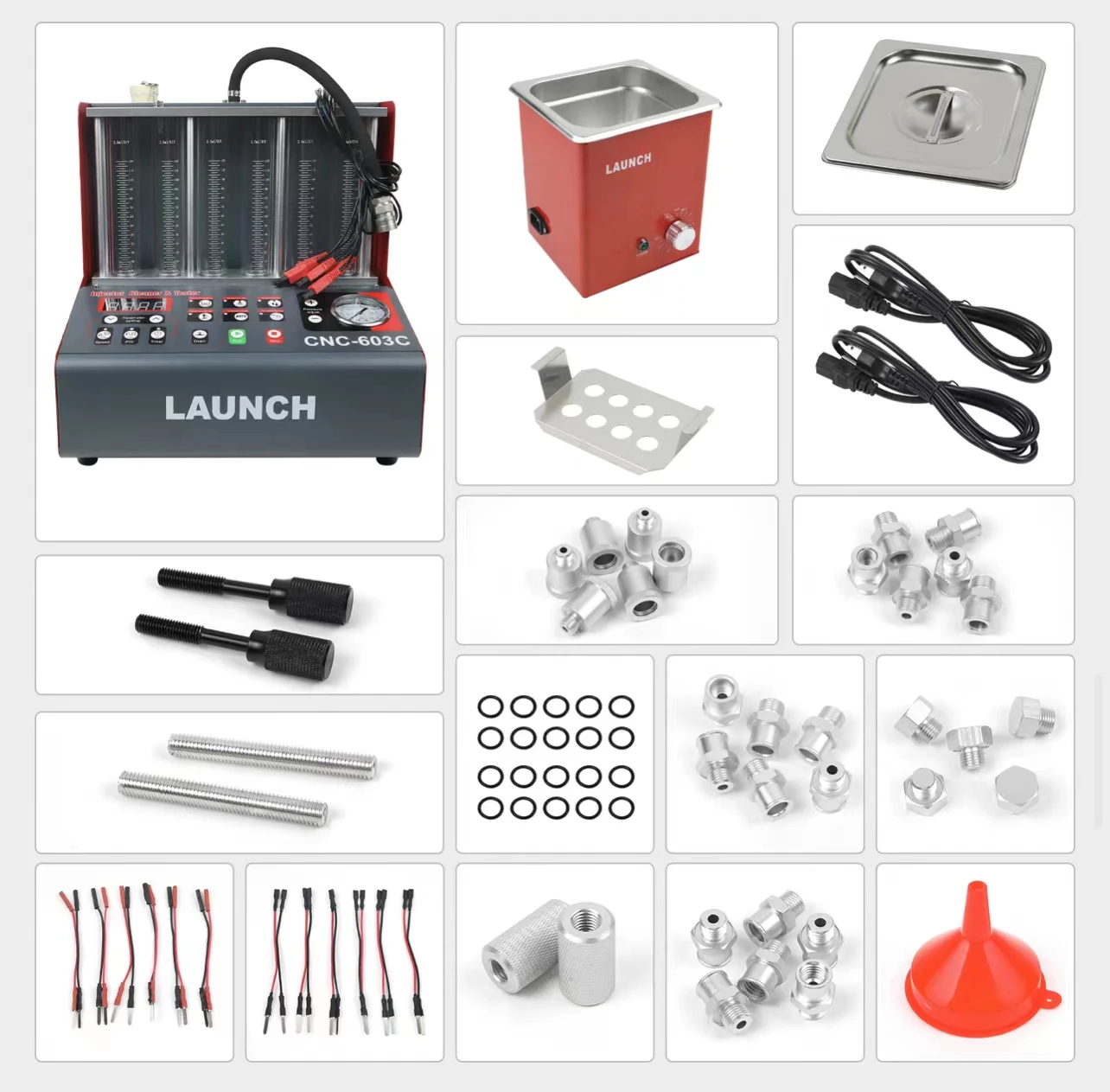 Latest Launch model CNC-801 GDI Fuel injector tester 6 cylinders Launch Ultrasonic injector cleaner