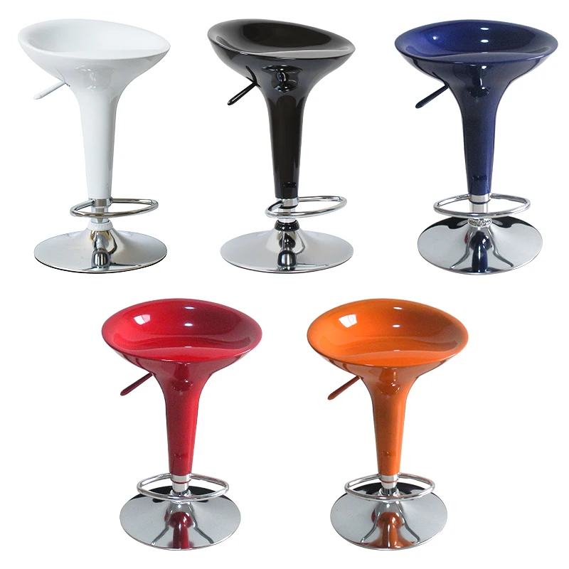 Modern Minimalist Plastic Adjustable Height Taburetes De Bar Counter Stools Swivel Abs Bar Stools For Cafe Restaurant