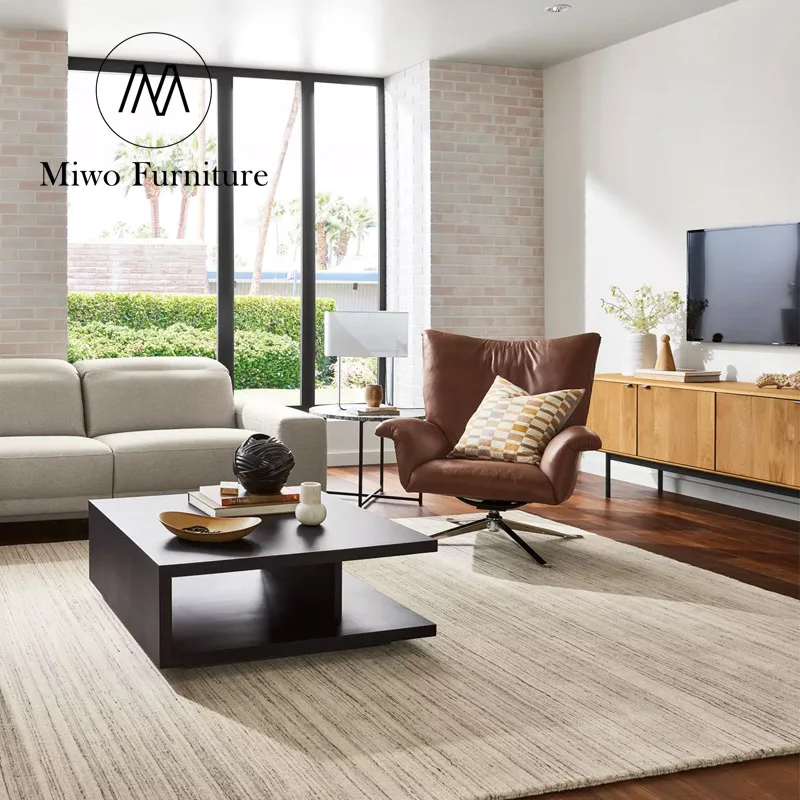 modern nordic TV Cabinet Walnut color solid wood Metal tripod  Designs Living Room Media Console rectangle TV Stand  Custom