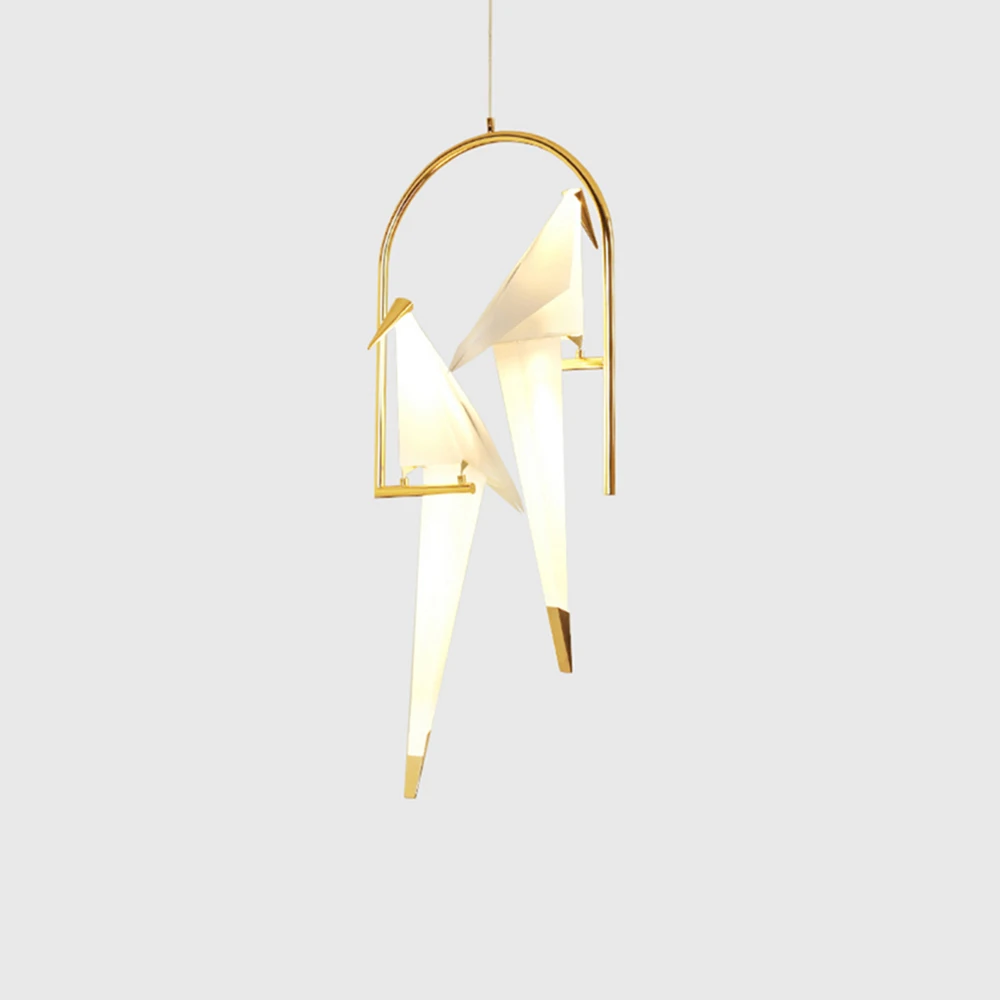  Paper Metal Crane Chandelier For LED Bird Design Pendant Lamp Origami Art metal origami bird chandelier light decor