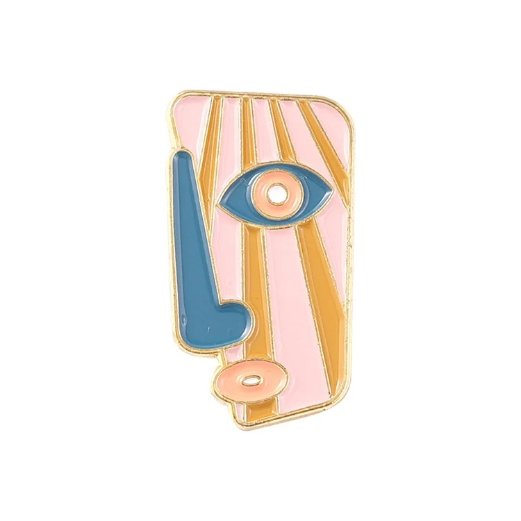 Fashion Jewelry Brooches Custom Enamel Pin For Man Womens Abstract Oil Painting Funny Face Broche Aesthetic Charmssleeve Badges