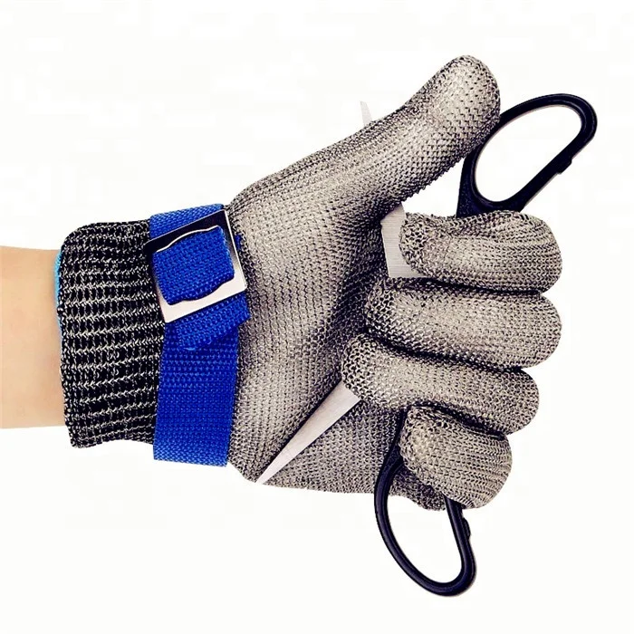 Heavy Duty Industrial Men Anti Cutting Safety Work Mechanical Cut Resistant 316 Stainless Steel Wire Butcher Gloves