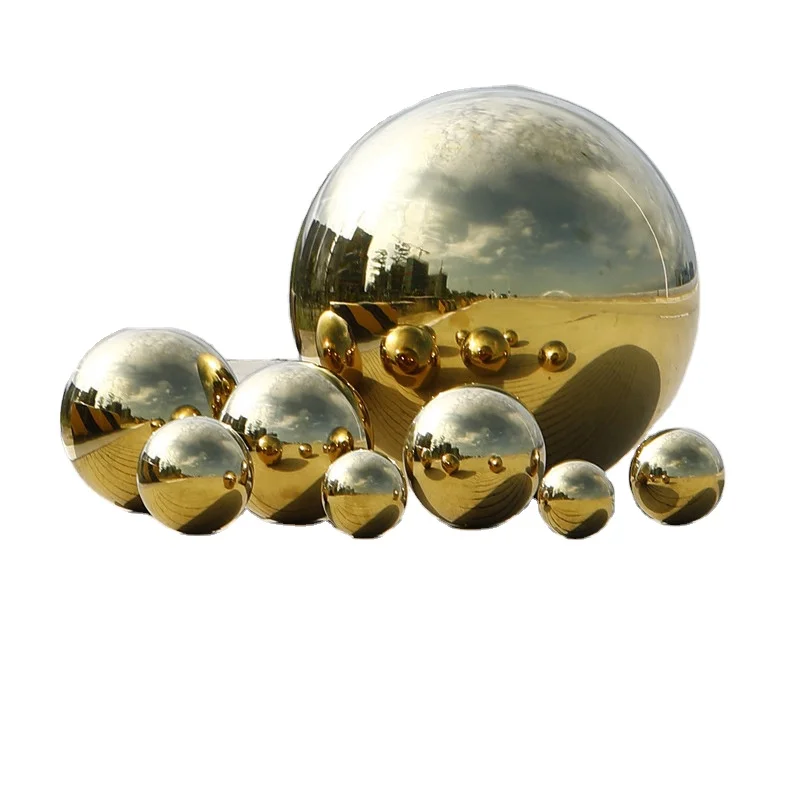Golden hollow steel ball full sizes supply 16mm to 1500mm stainless steel hollow sphere plated durable titanium gold