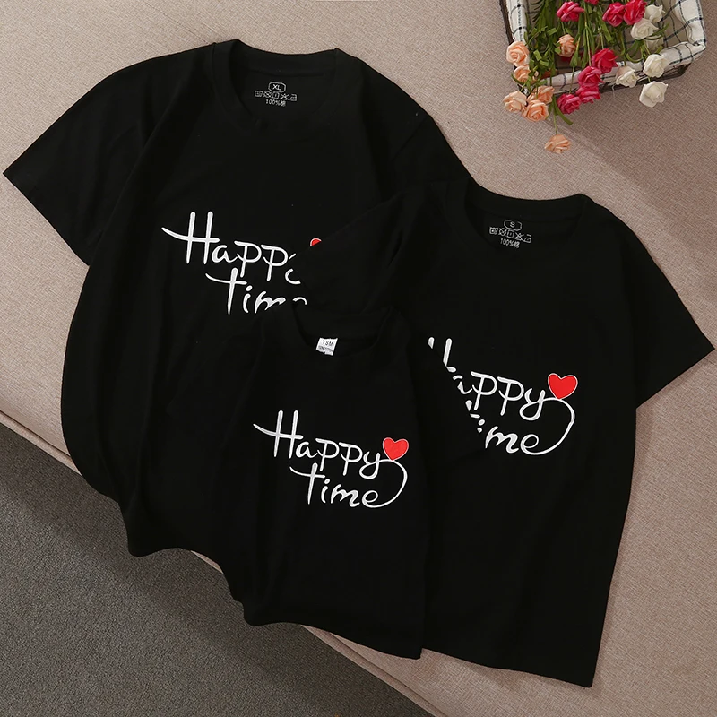 Хлопковая рубашка с коротким рукавом для родителей и детей, детская мультяшная простая футболка для родителей и детей, Прямая продажа с фабрики