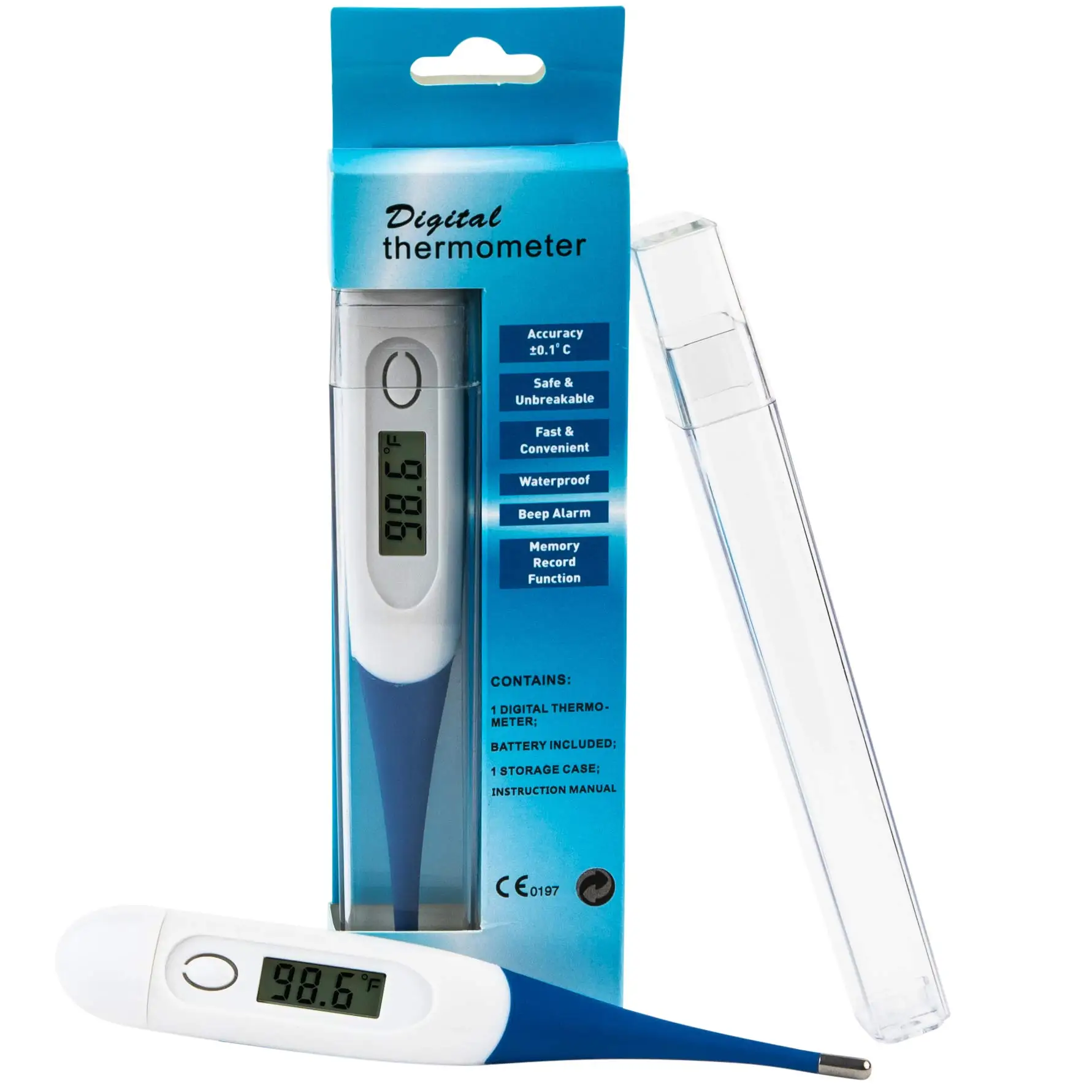 Hospital oral  thermometer price for home use flexible liquid crystal clinical electronic digital thermometer