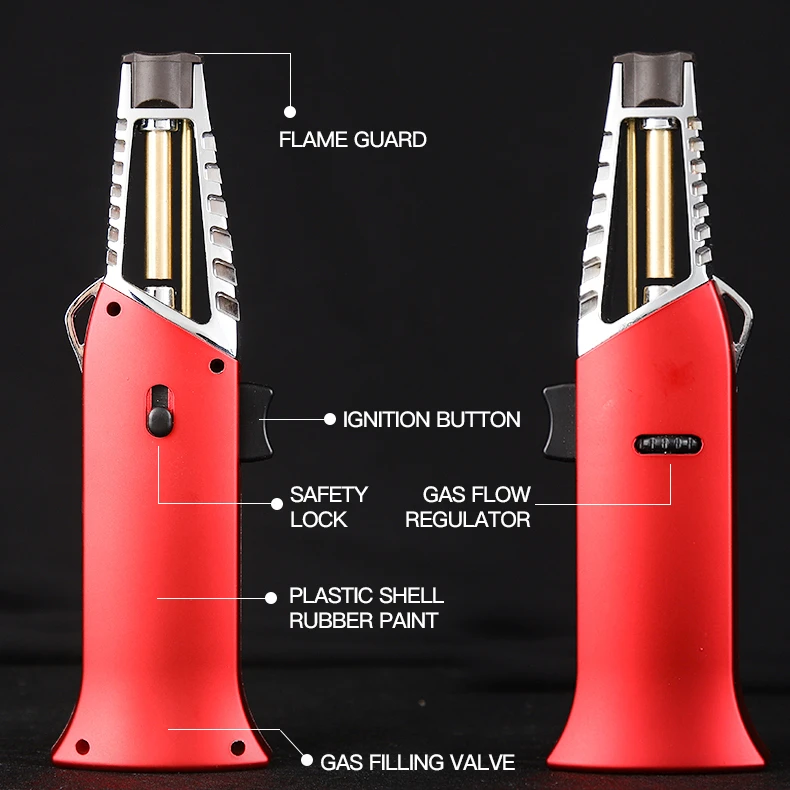 GF-928A good windproof straight flame cooking butane gas torch butane gas lighter for kitchen