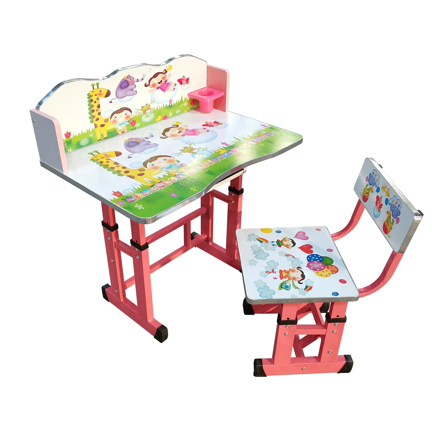 Wholesale Modern School Furniture Plastic Height Adjustable Kids Study Table And Chair Set Reading Table For Kids Children