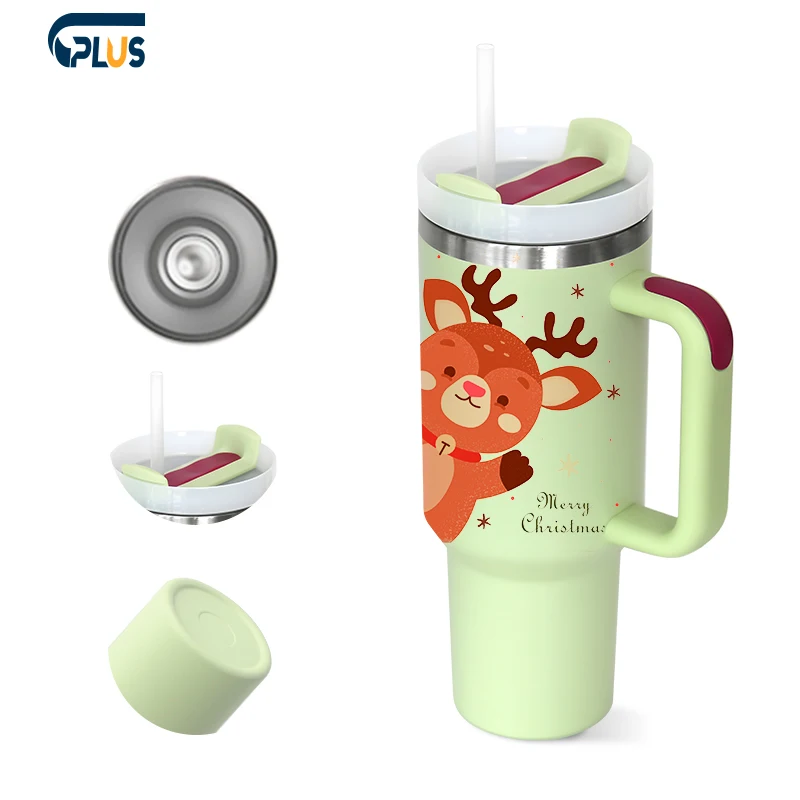 2024 New 40 oz Stanleies Tumbler Stanleies Steel Double Wall Vacuum Christmas Gifts Cup 40oz Mug Tumbler With Handle